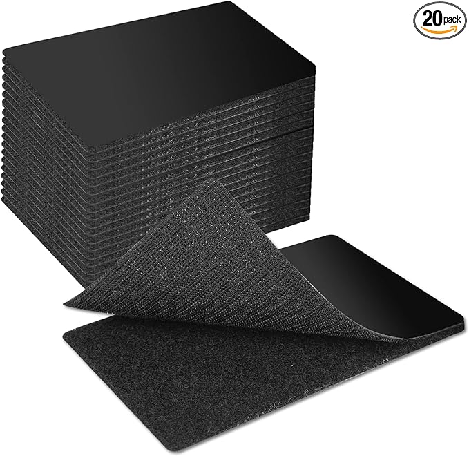 Art3d 20 Sets Hook and Loop Tape Sticky Back, 2 in.x 4 in. Double-Sided by Art3d