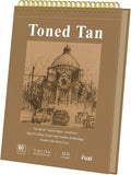 Fuxi Toned Tan Sketchbook 11x14 Inch, 60 Sheets, Spiral Bound by SketchBook