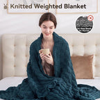 Knitted Weighted Blanket for Adult, No Beads Heavy Blanket 50” x 60'' 5lbs - Image 5