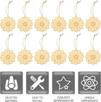 Sewroro 50sets Unfinished Wood Cutouts Blank Craft Shapes - Image 5