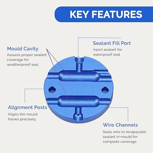 Garosa Dual Cavity Butt Connector Mold 16-14 AWG Aluminum Alloy - Image 3
