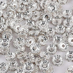 Zenkeeper 108Pcs 8mm Silver-Plated Czech Crystal Rhinestone Rondelle Spacer by Zenkeeper