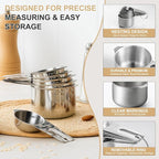 Stainless Steel Measuring Cups & Spoons Set, EWFEN Kitchen Tools Nesting - Image 6