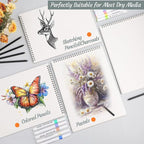 12 Pack Sketch Book, 9 x 12 Inch Sketchbook, 68lb/100gsm Top Spiral Bound - Image 6