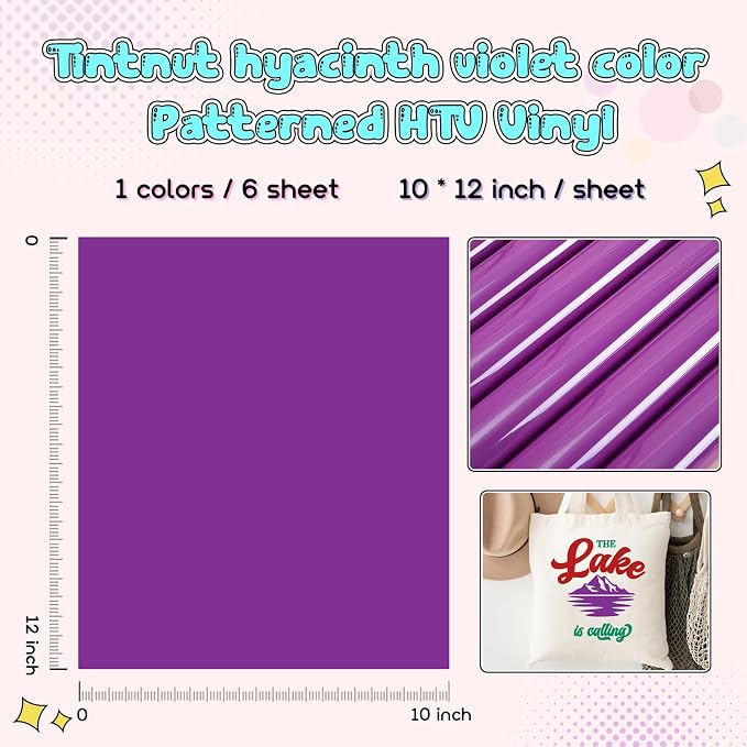 Tintnut Hyacinth Violet Heat Transfer Vinyl, easy cut & weed, stretch washable - Image 2