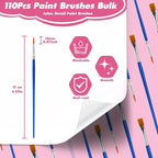 110Pcs Paint Brushes Bulk Small - Image 2