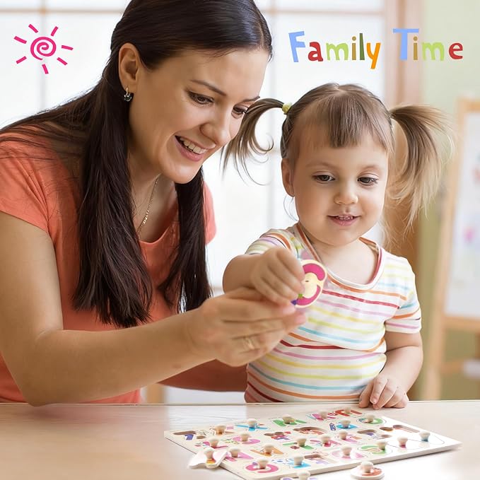 Wooden Peg Puzzles for Toddlers, 6 Pack Toddler Puzzles Set for 3 4 5 Years Old - Image 7