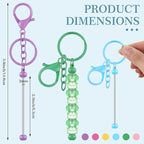 Tondiamo 12 Pcs Beadable Keychains Bars Bulk Blank Beaded Metal Keychain - Image 2