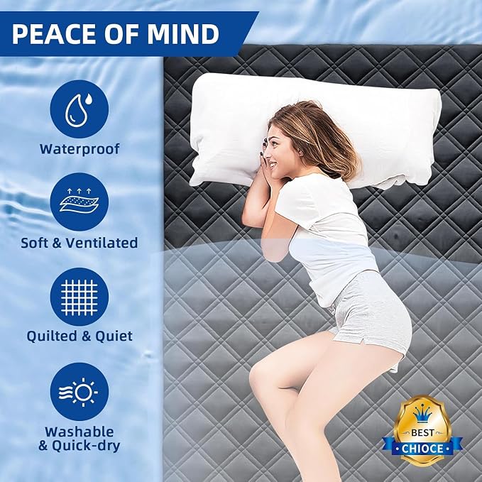 MEELUS Waterproof Full Mattress Protector, Breathable Full Mattress Pad Cover - Image 2