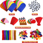 Liliful 32 Pcs Hand Puppet Making Kit Felt Arts and Crafts Sock Puppet Toys - Image 2