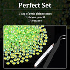 2500pcs 5mm Resin Rhinestones Bulk, Fluorescent Green AB Flatback Round Jelly - Image 4