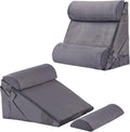 Bedluxe Adjustable 4pcs Bed Wedge Pillow Set, Memory Foam Wedge Pillows Post by Bedluxe