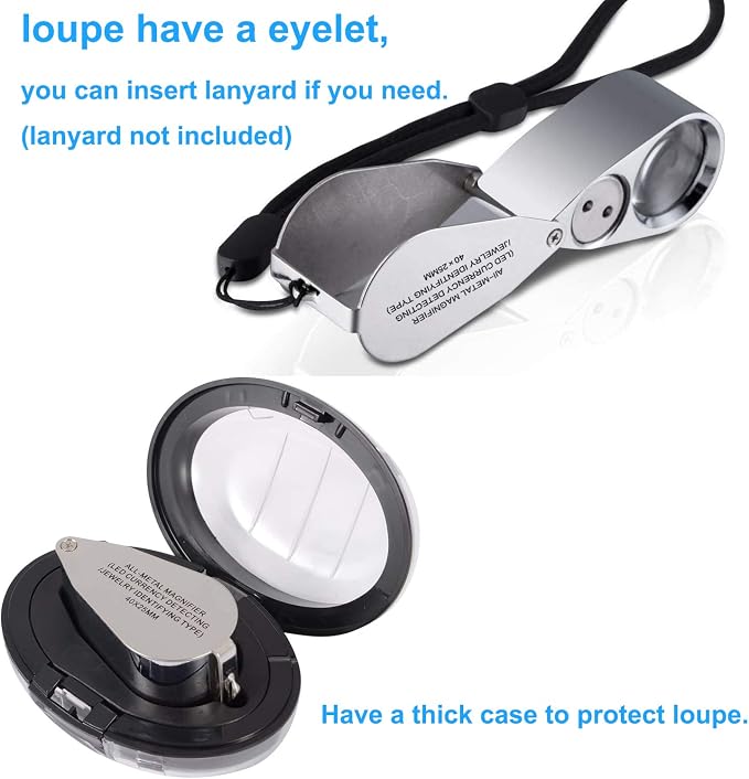 40X Metal Illuminated Jewelers Loop Magnifier Glass, Loupe Magnifier - Image 6