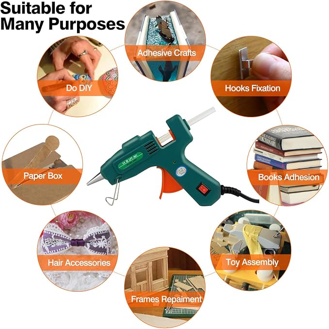 SHJADE Hot Glue Gun with 30 Glue Sticks, 20W Mini Hot Melt Gun Kit | Fast - Image 6