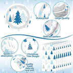 Pickmesh 400 Pcs Winter Party Supplies Blue Silver Xmas Tree Snowflake - Image 3