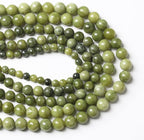 Natural Chinese Green Jade Beads Gemstone Round Loose Beads - Image 3