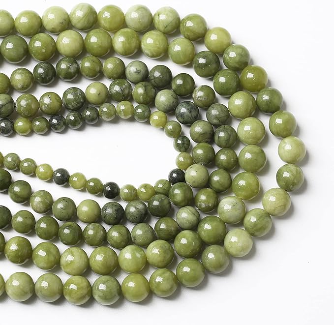120PCS 6mm Natural Chinese Green Jade Beads Gemstone Round Loose Beads - Image 3