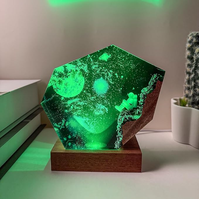 Space Resin Lamp, Handmade Galaxy Resin Night Light - Image 4