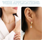FASHEWELRY 10Pcs Teardrop Cubic Zirconia Charms Real 18K Gold Plated Crystal - Image 4