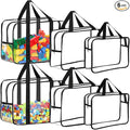 6 Packs Toy Storage Bags with Labels, Reusable Clear PVC Board Game Storage by OPELETNNT