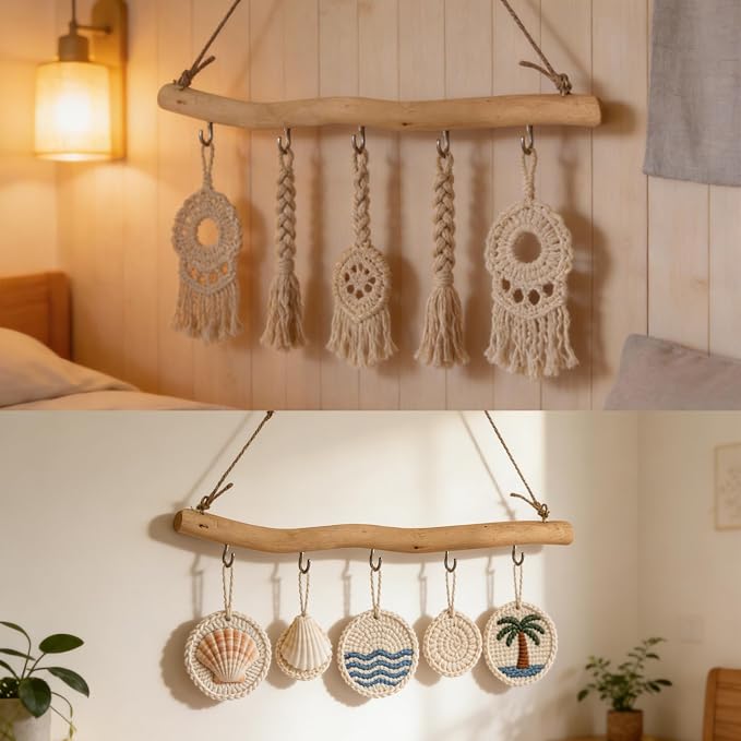 2 Pack Handmade Natural Driftwood Jewelry Rack - Image 6