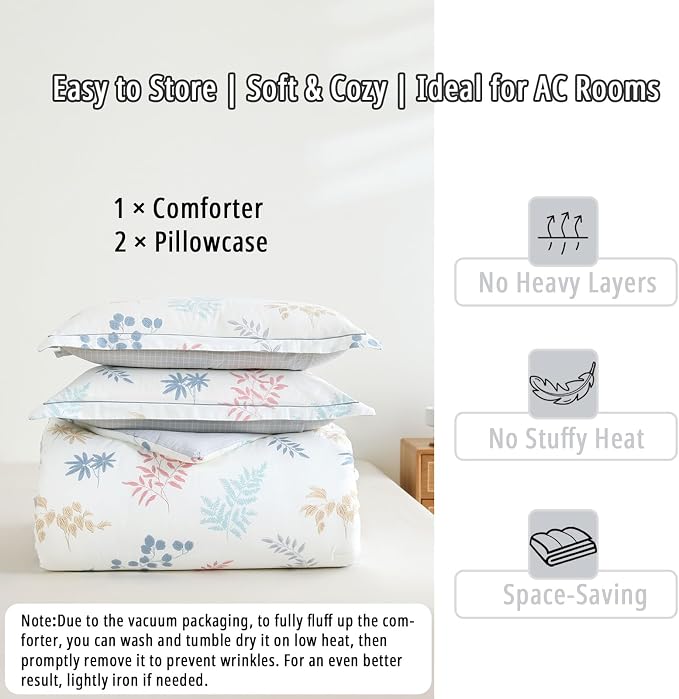 LEMIROE White Cotton Comforter Queen Size 3Pcs - Image 7