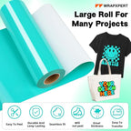 WRAPXPERT HTV Heat Transfer Vinyl Roll-12 x35ft Bright Teal Iron On Vinyl - Image 2