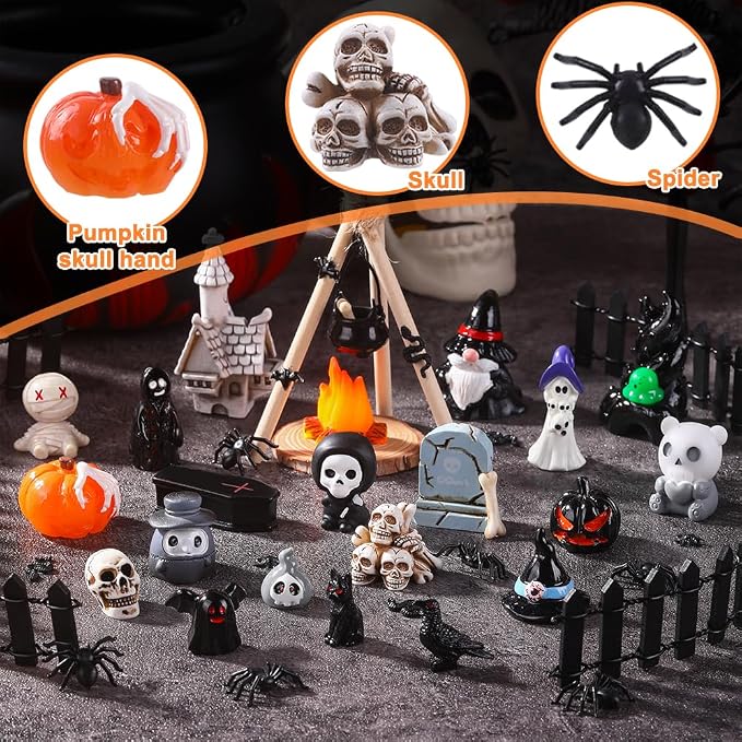 DIYDEC 54pcs Halloween Mini Resin Figures, Tiny Figurines to Hide Toys Little - Image 3