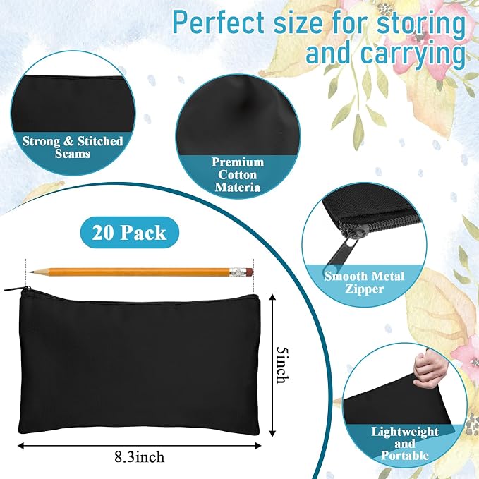 Legigo Blank Canvas Bag Zipper Pouch Makeup Bags Bulk - Image 2