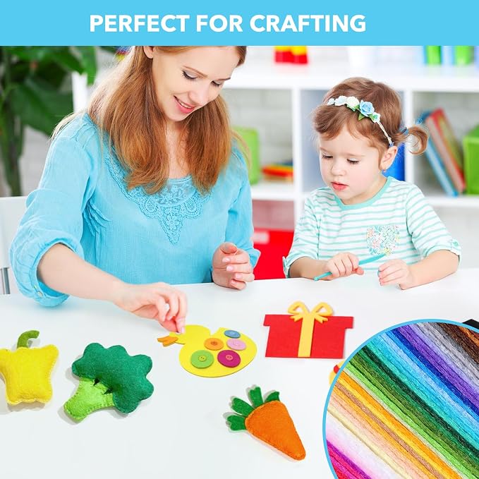 90PCS Felt Fabric Sheets Craft Kit - Image 5