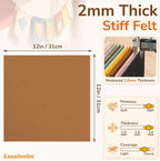 2mm Stiff Felt Sheets 12" X 12" | Thick Polyester Felt Material, DIY Craft - Image 3