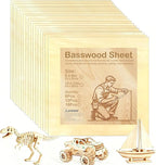 Basswood Plywood Sheets, 12 x 12 in, 3 mm, 18 Pack | Smooth unfinished wood by Unknown