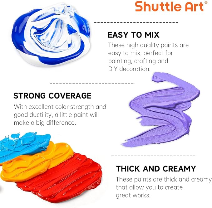 Shuttle Art 80 Colors Acrylic Paint, Acrylic Paint set - Image 5