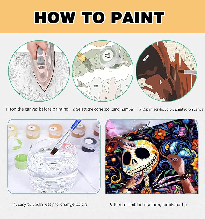 Meothan Paint by Numbers Kit for Adults Beginner 16x20 inch | Nightmare Before - Image 7