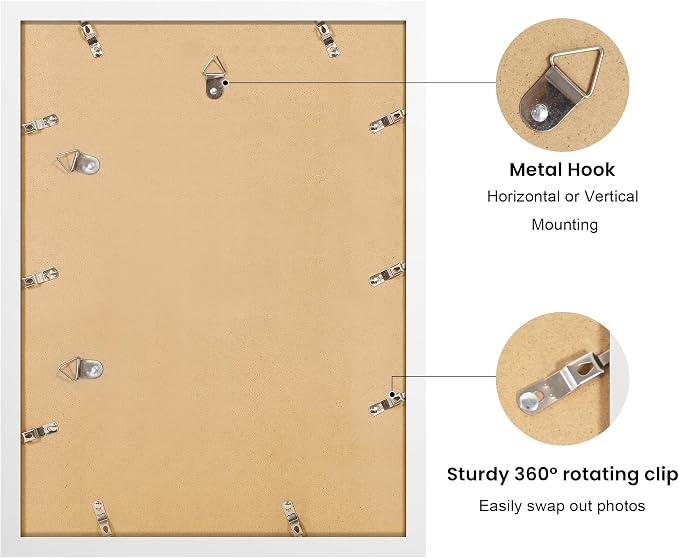 12x16 Picture Frame with Wavy Mat, Wooden Real Glass 12 x 16 Photo Frame - Image 5