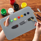 Nuanchu 8 x 12 Inch Handy Rectangle Neutral Grey Tempered Glass Palette - Image 2