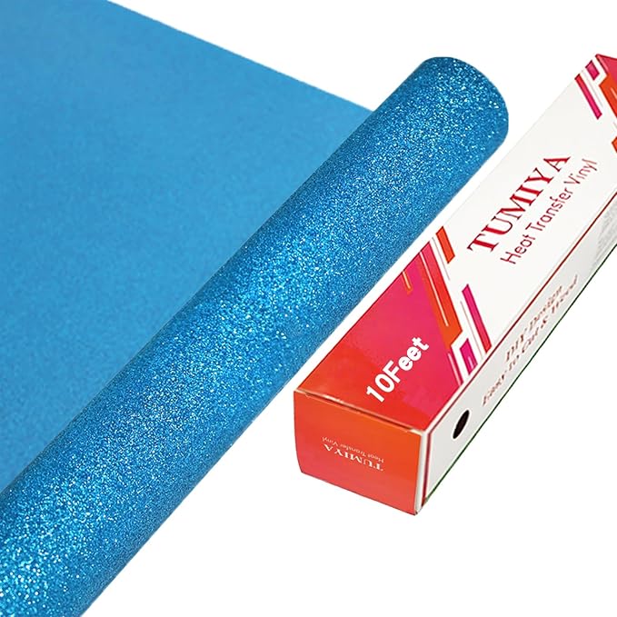 TUMIYA Lake Blue Glitter Heat Transfer Vinyl HTV Roll by TUMIYA
