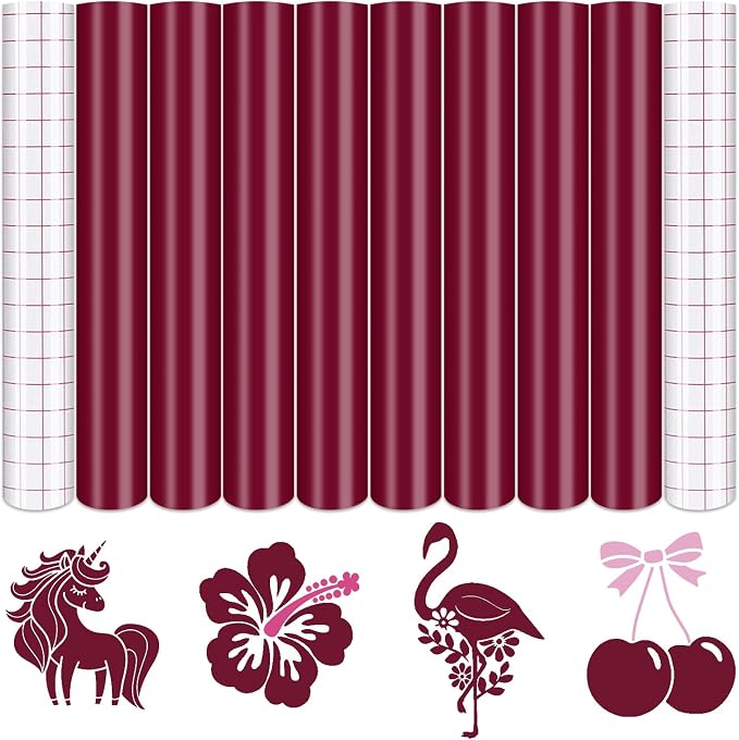 Tintnut Rouge Permanent Vinyl 8 Sheets 12''x10'' Adhesive Vinyl | Solid color by Tintnut