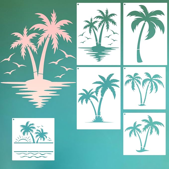 6 Pcs Large Flower Stencils for Painting, 11.81 X 8.27 Inch Flower Stencils for by FRAGRANTGARDEN