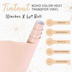 Tintnut Cream Tan Heat Transfer Vinyl, 10inx6ft Iron on Vinyl | Neutral boho PU - Image 2