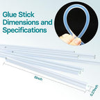 60 Count Premium Hot Glue Sticks 6" Long x 0.27" Diameter Mini Size Hot Melt - Image 4