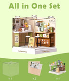 Coffee Shop Miniature House Kit, Plastic DIY Dollhouse - Image 4