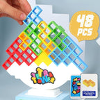 ALKISTA 48 Pcs Tetra Tower Balance Stacking Blocks Game, Board Games by ALKISTA
