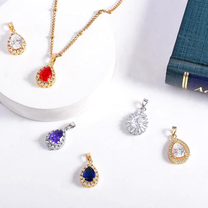 7Pcs Exquisite CZ Charms for Jewelry Making, Cubic Zirconia Gemstone, Prong - Image 7