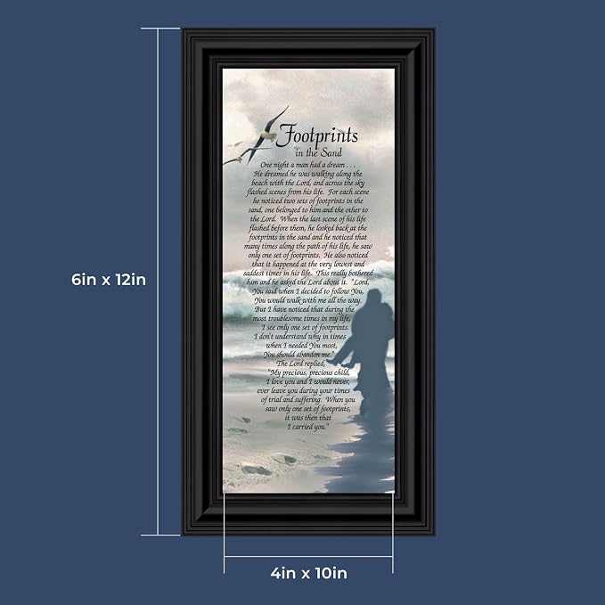 Footprints in the Sand Inspirational Wall Art, Beach Decor, Christian Gifts - Image 3
