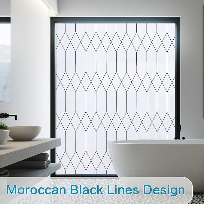 Windimiley Window Privacy Film Stained Glass Static Clings, Bathroom Frosted - Image 4