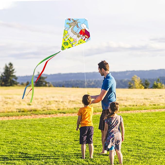 Mototo 6 Pack DIY Blank Kite Bulk White Beach Kite Making Kit Decorating - Image 4