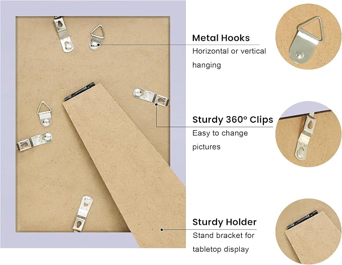 5x7 Picture Frame with Real Glass, Wooden cute 5 x 7 Photo Frame with Wavy Mat - Image 4