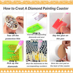Clendo 8 Pcs Coffee Gnome Diamond Art Coasters Kit - Image 4