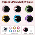 MUCUNNIA 2pcs 50mm 3D Glitter Safety Eyes - Image 2